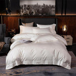 White Grey Hotel Quality Silky Soft Egyptian Cotton Bedding set